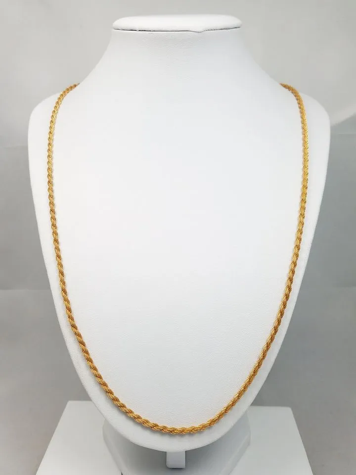 Striking 14k Yellow Gold Braided 24" Necklace