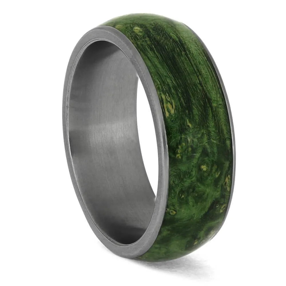 Striking Green Burl Wood Ring