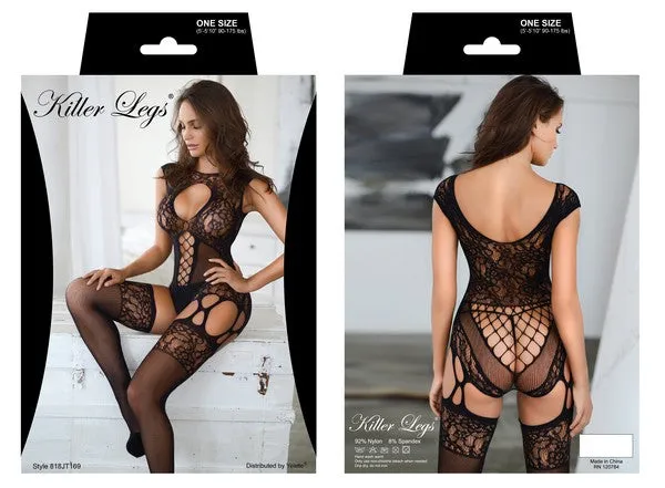 Striking Lace Fishnet Bodysuit