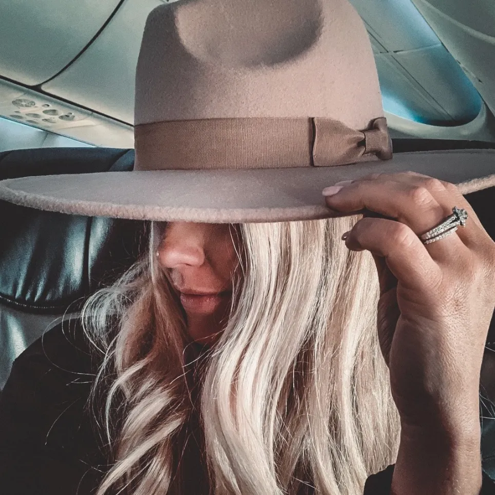 Stunning Taupe Wide Brim Hat