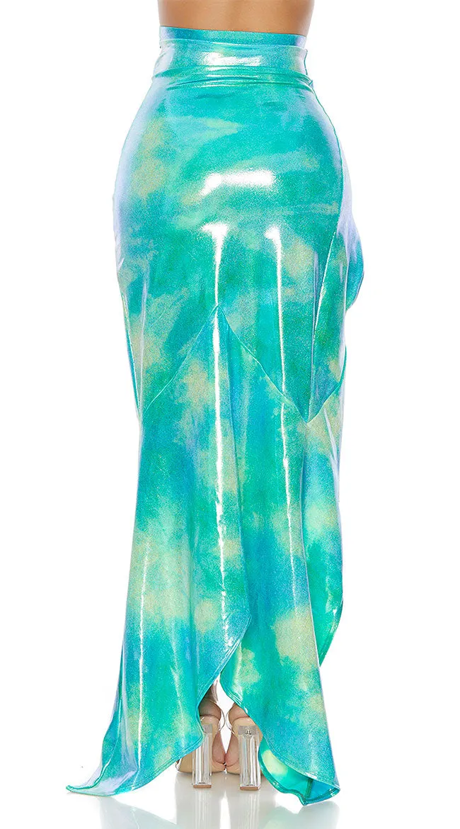 Swirl High Slit Mermaid Skirt