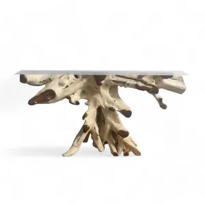 Teak Timber Root Console Table (A)