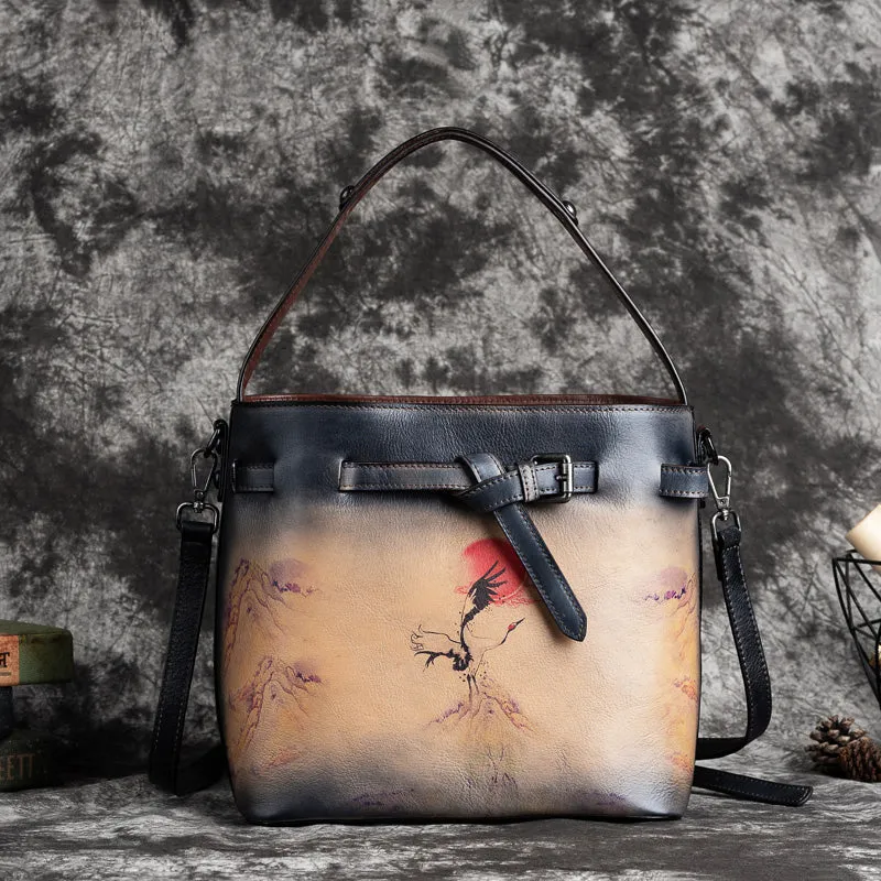 Vintage Ladies Leather Over The Shoulder Bag Side Bags For Women