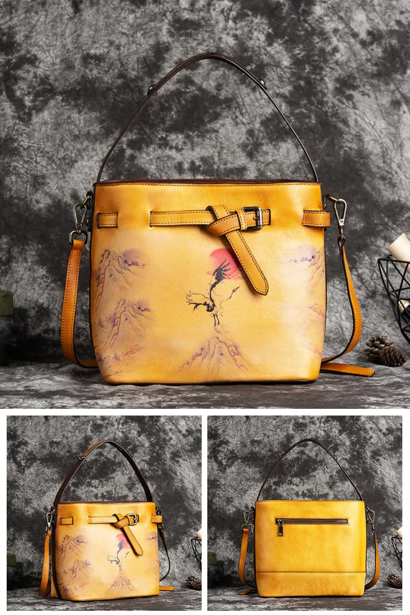 Vintage Ladies Leather Over The Shoulder Bag Side Bags For Women