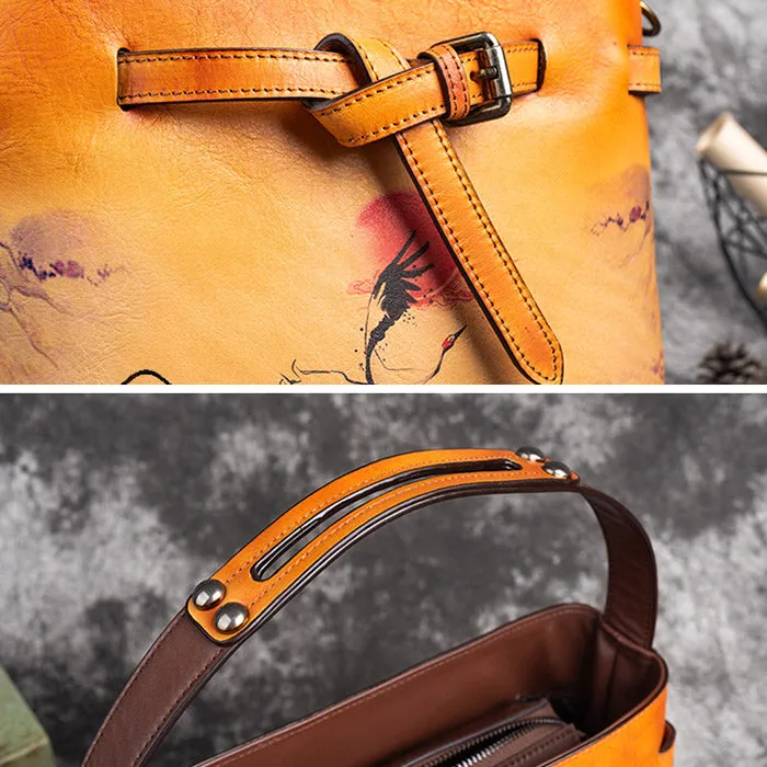 Vintage Ladies Leather Over The Shoulder Bag Side Bags For Women