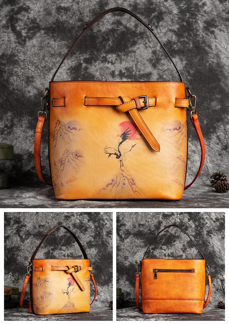 Vintage Ladies Leather Over The Shoulder Bag Side Bags For Women