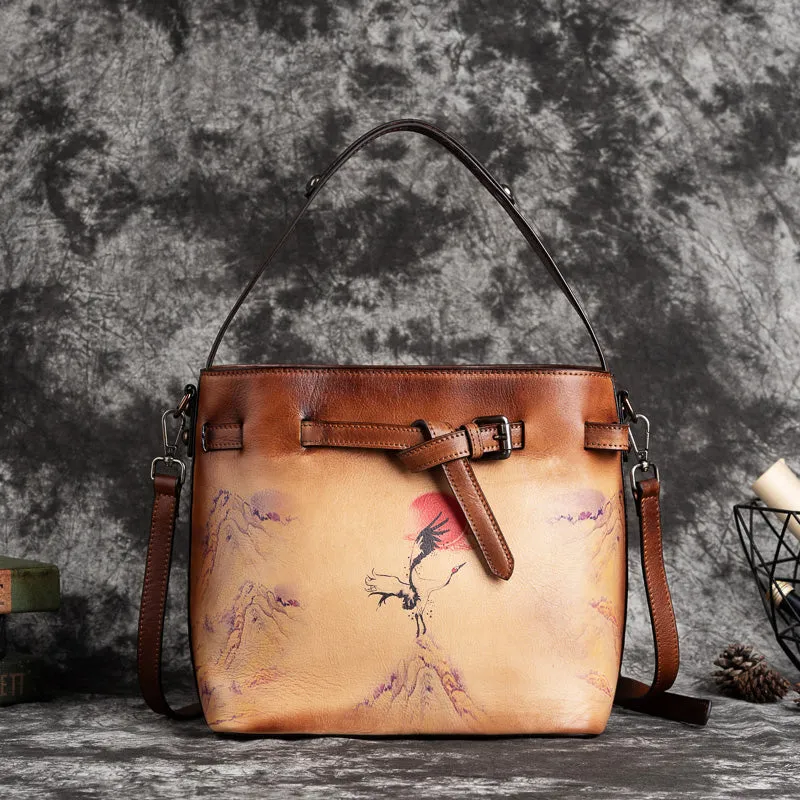 Vintage Ladies Leather Over The Shoulder Bag Side Bags For Women