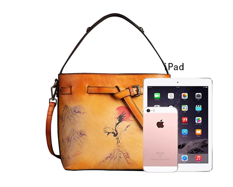Vintage Ladies Leather Over The Shoulder Bag Side Bags For Women