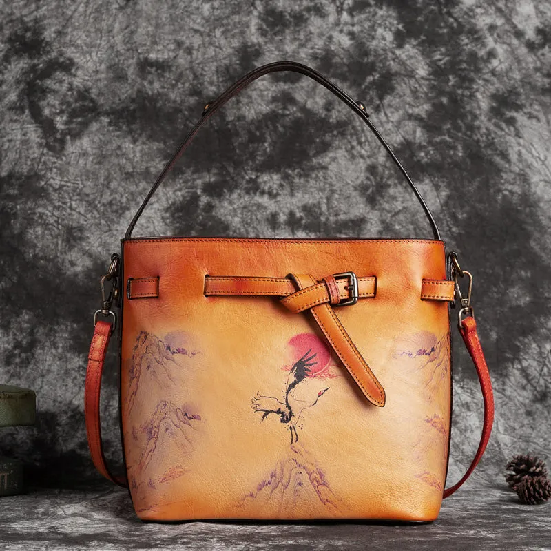 Vintage Ladies Leather Over The Shoulder Bag Side Bags For Women