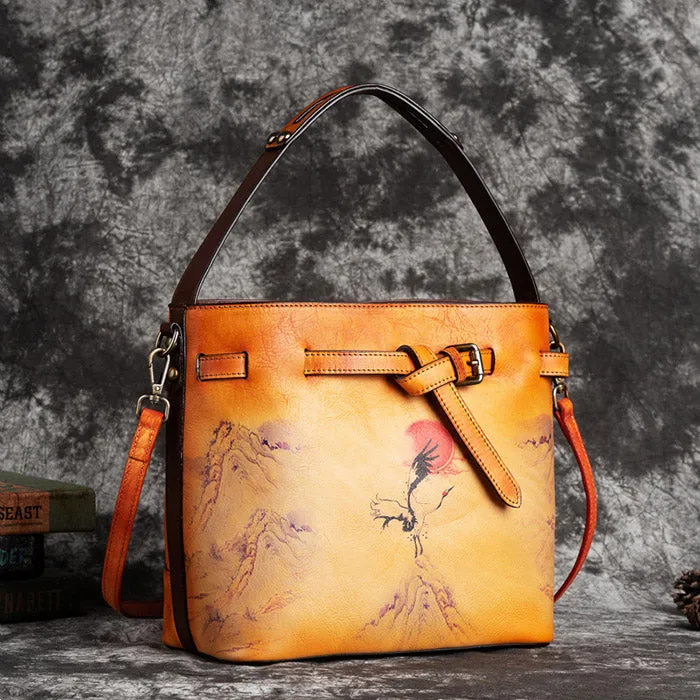 Vintage Ladies Leather Over The Shoulder Bag Side Bags For Women