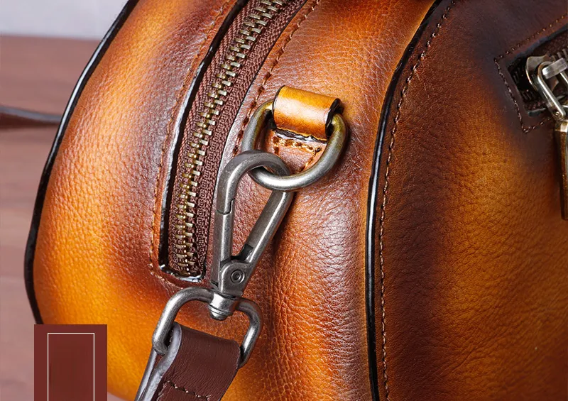 Vintage Vegetable Tanned Leather Tote Handbags B249