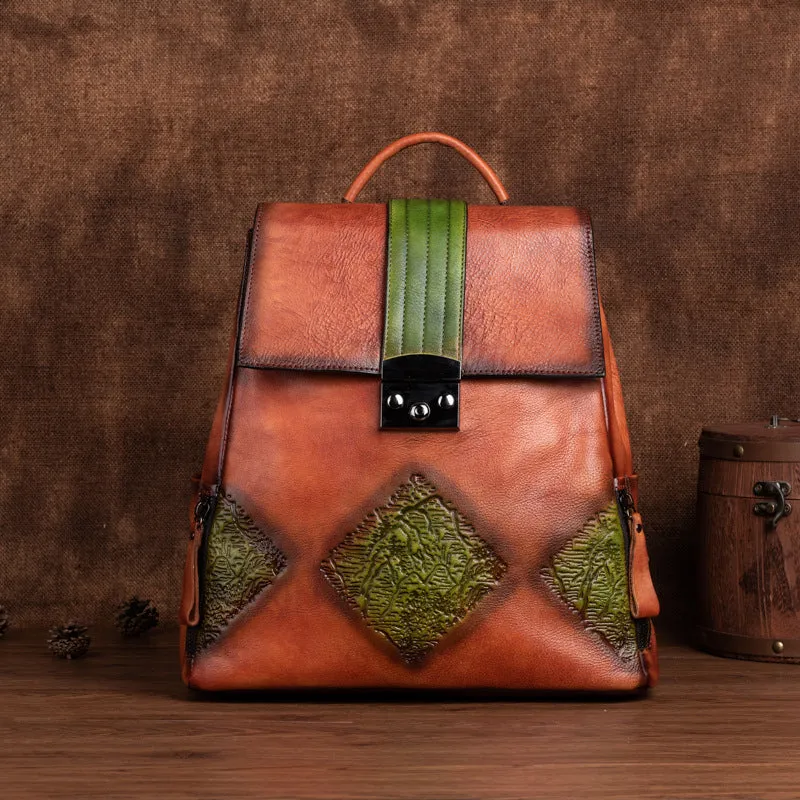 Vintage Womens Western Backpack Purses Ladies Rucksack Bag