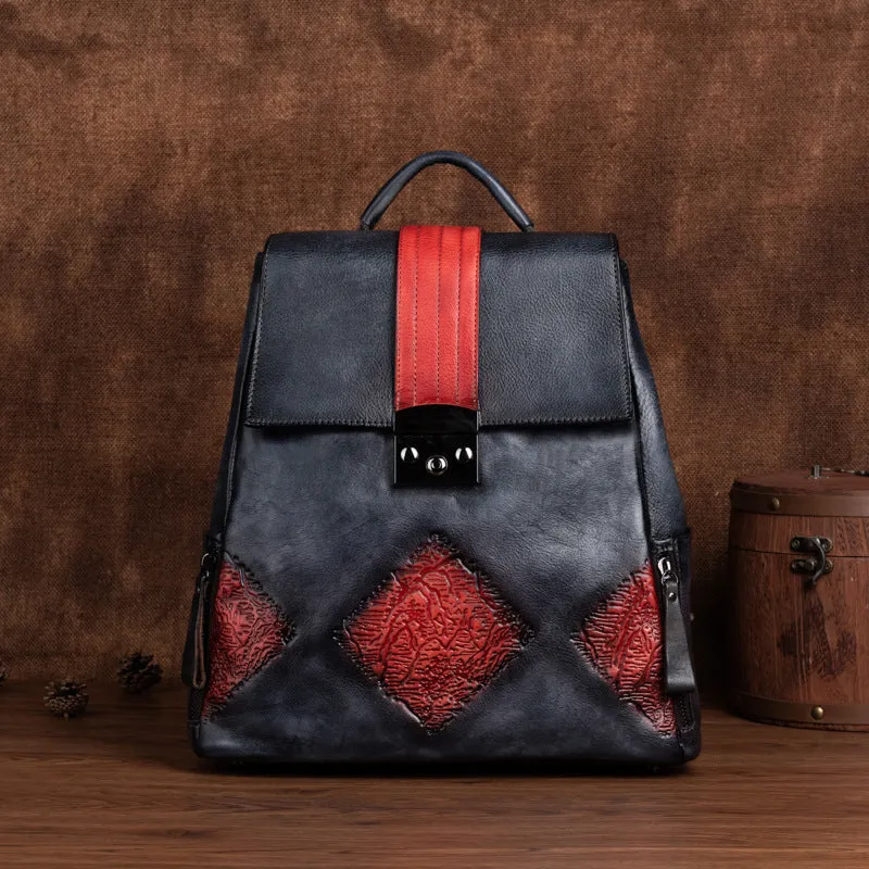 Vintage Womens Western Backpack Purses Ladies Rucksack Bag
