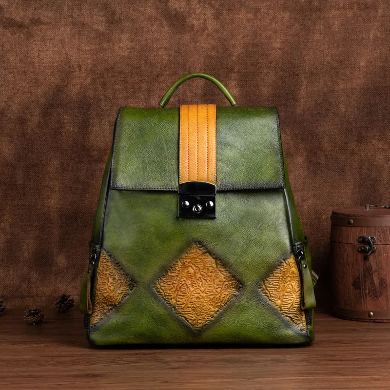 Vintage Womens Western Backpack Purses Ladies Rucksack Bag